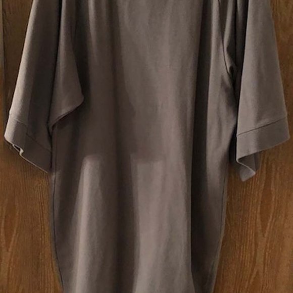 BEAU SOLEIL GRAY 100% COTTON SWEATSHIRT V-NECK DRESS - SIZE S - Picture 3 of 3